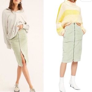 Free People I Want It All Corduroy Midi Sk…